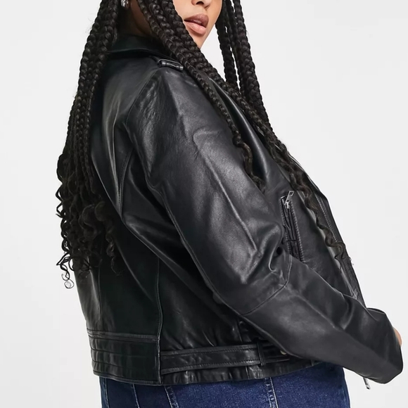 NWT BARNEY'S | Washed Leather Moto Jacket L/XL - Picture 9 of 16